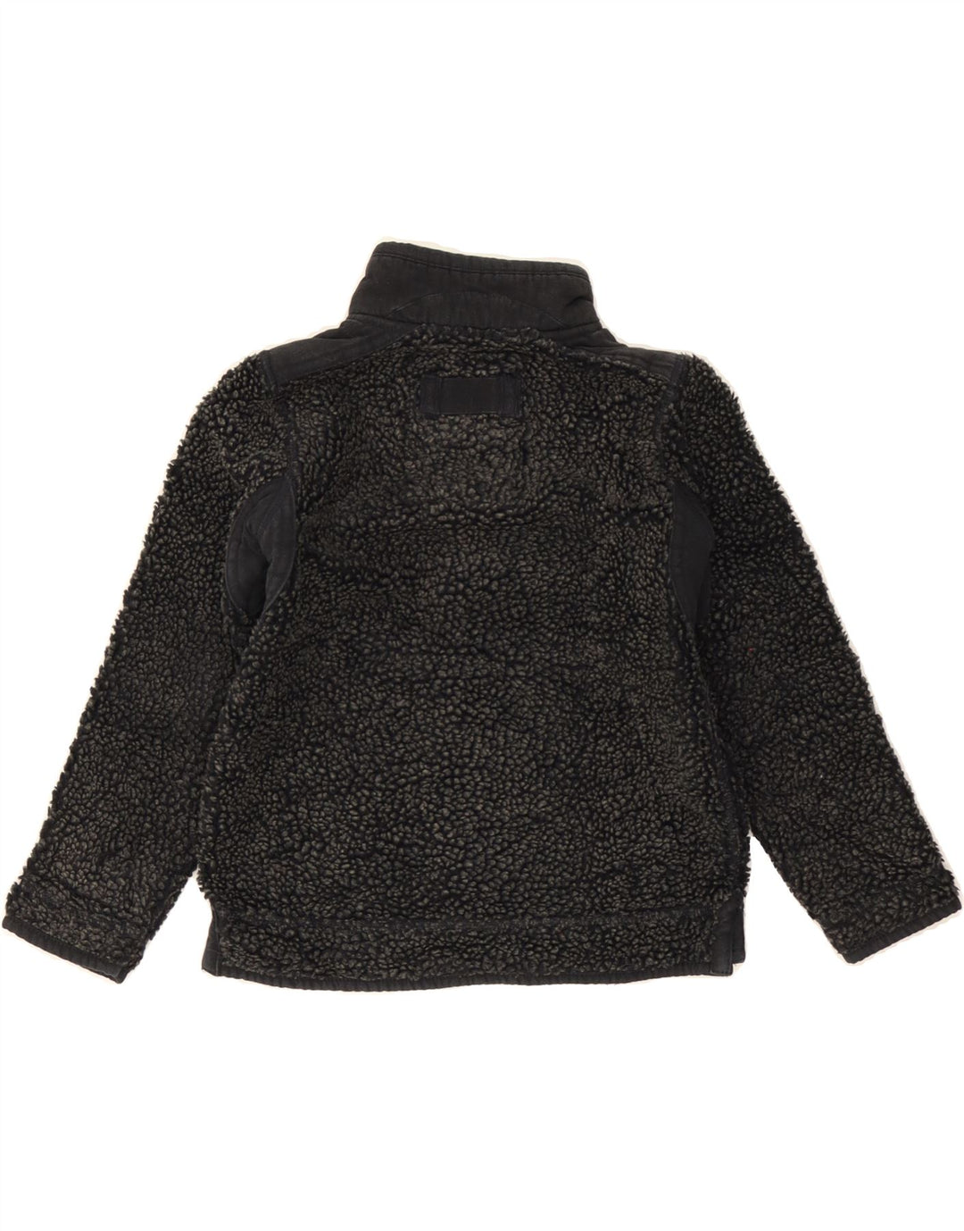FAT FACE Boys Button Neck Fleece Jumper 6-7 Years Navy Blue Polyester Vintage Fat Face and Second-Hand Fat Face from Messina Hembry 
