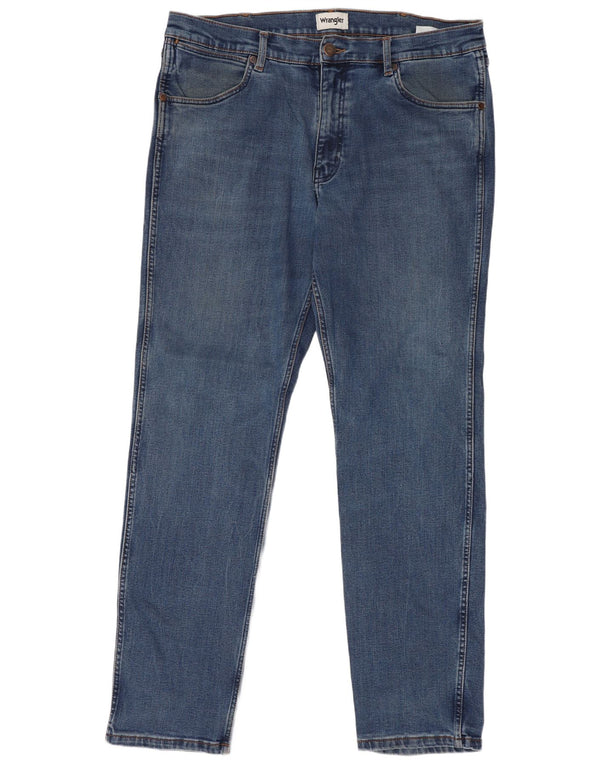 Jeans dritti da uomo Wrangler Greensboro W38 L34 cotone blu