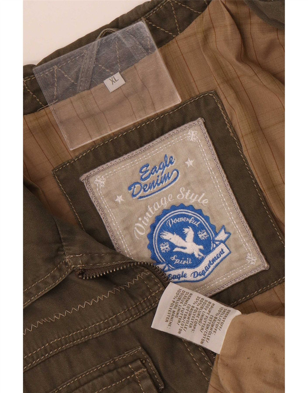 Giubbotto bomber da uomo vintage UK 42 XL cotone kaki