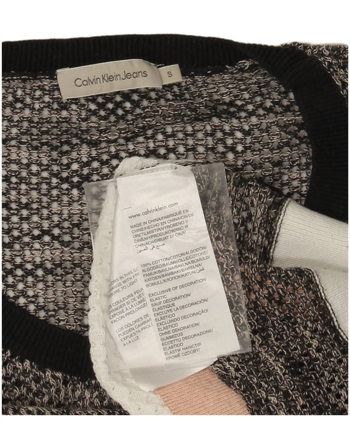 CALVIN KLEIN JEANS Maglione da donna con scollo a barca UK 10 Piccolo Grigio