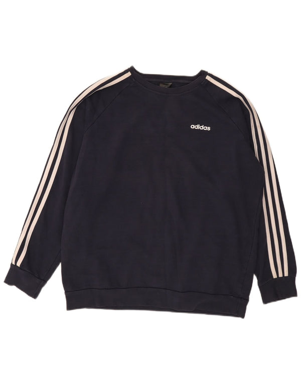 Felpa oversize da donna Adidas maglione UK 12/14 cotone blu navy medio