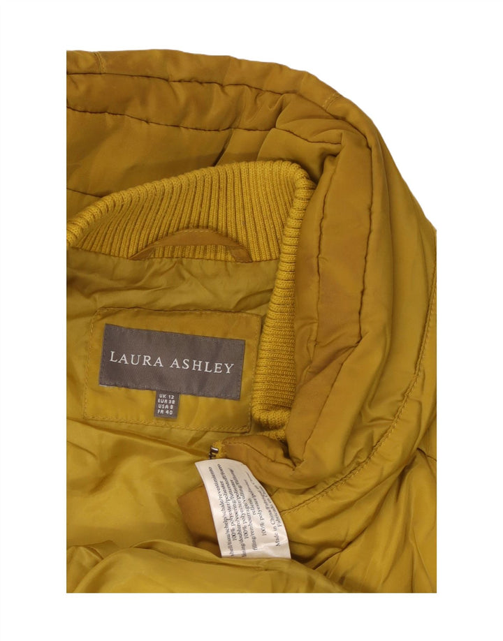 LAURA ASHLEY Womens Padded Gilet UK 12 Medium Yellow Polyester