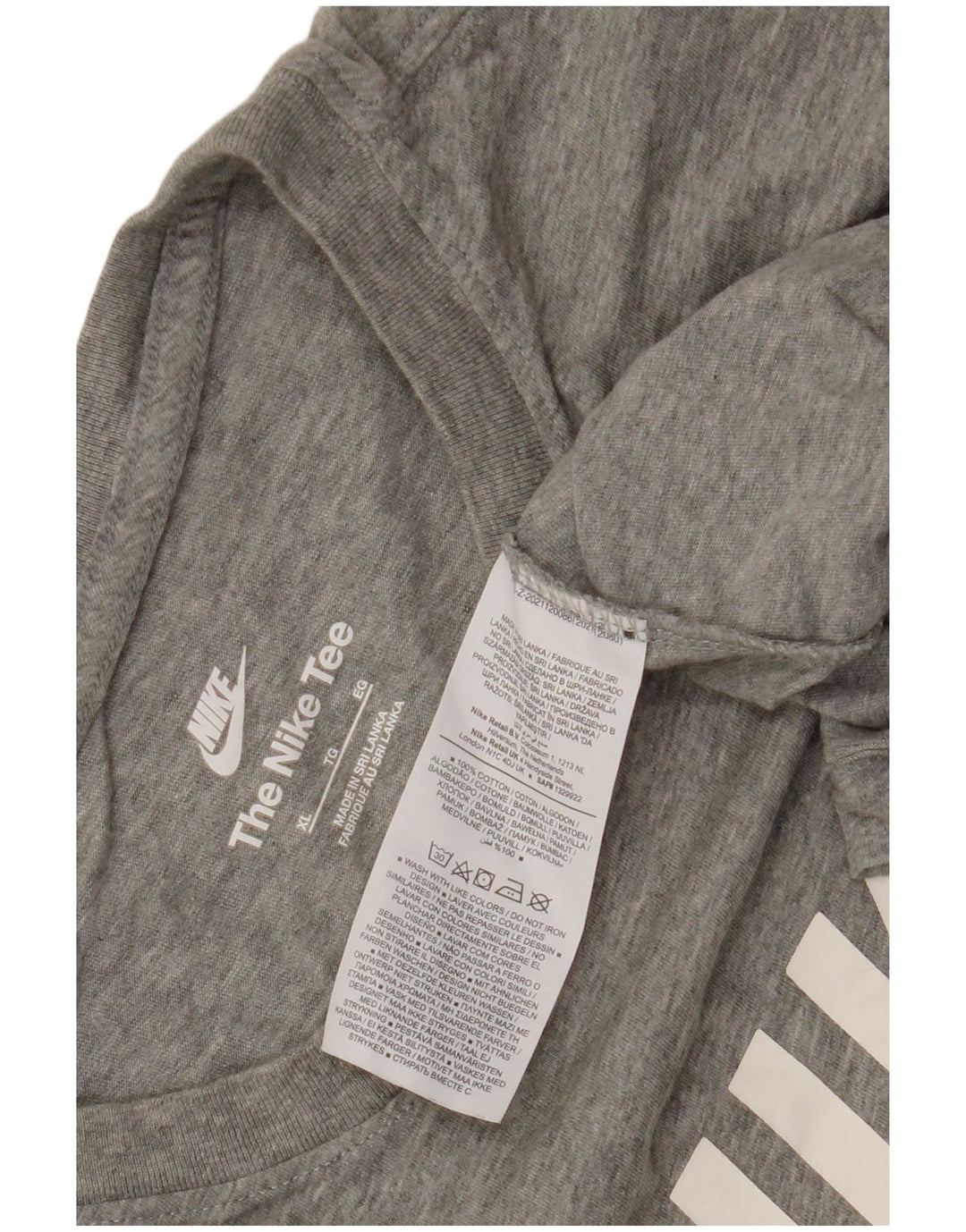 T-shirt grafica da uomo Nike Top XL in cotone chiazzato grigio