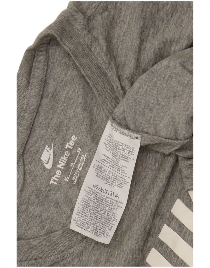 T-shirt grafica da uomo Nike Top XL in cotone chiazzato grigio