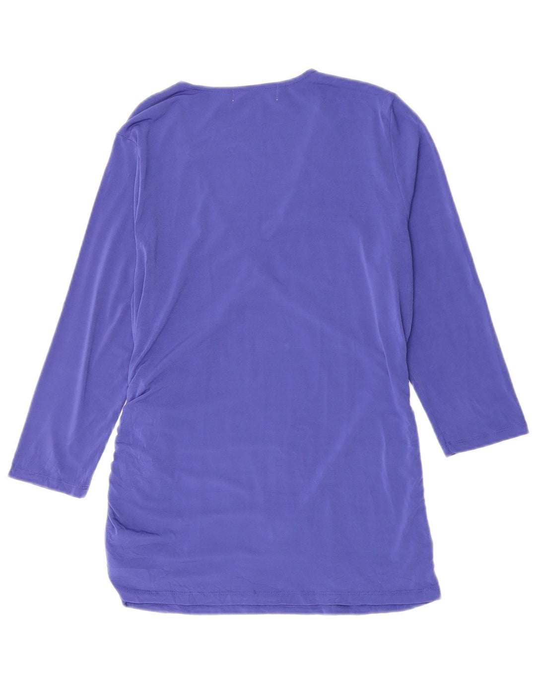 Michael Kors Donna Camicetta Manica a 3/4 Top UK 16 Large Blu Poliestere