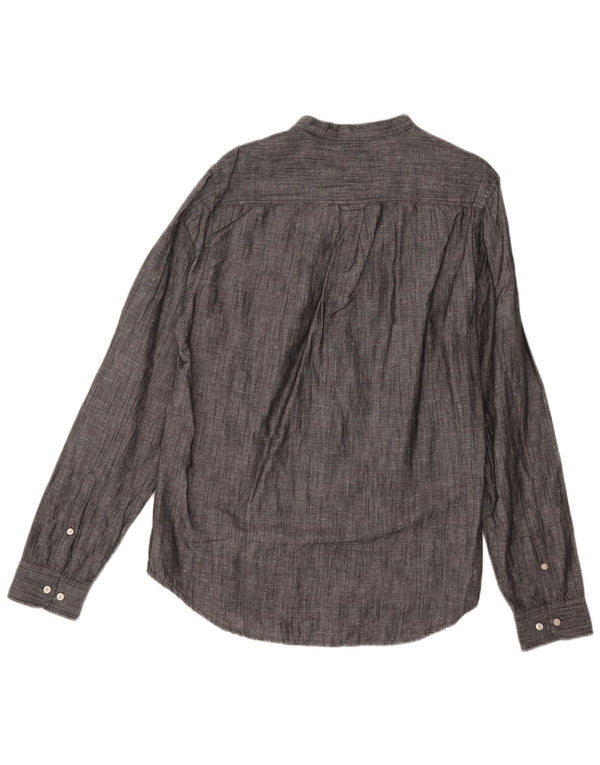 Camicia da uomo Superdry Large in lino grigio