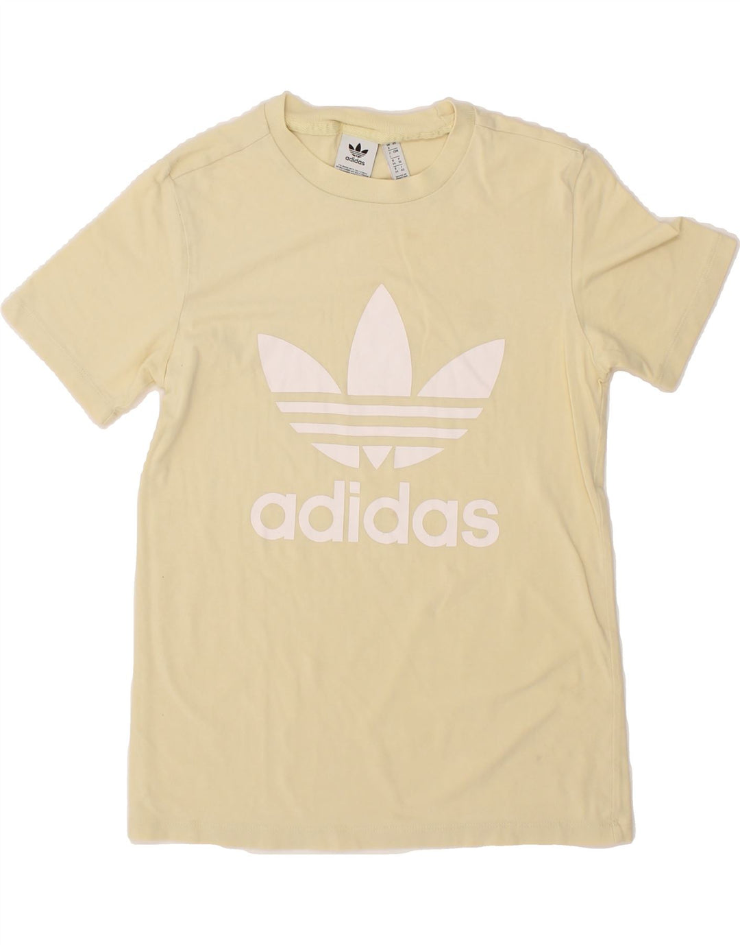 ADIDAS Womens Graphic T-Shirt Top UK 8 Small  Beige Vintage Adidas and Second-Hand Adidas from Messina Hembry 