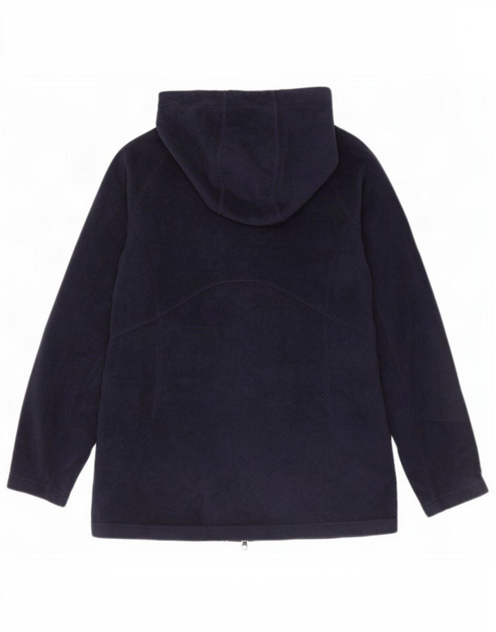 Giacca in pile con cappuccio da donna Columbia UK 14 poliestere medio blu navy