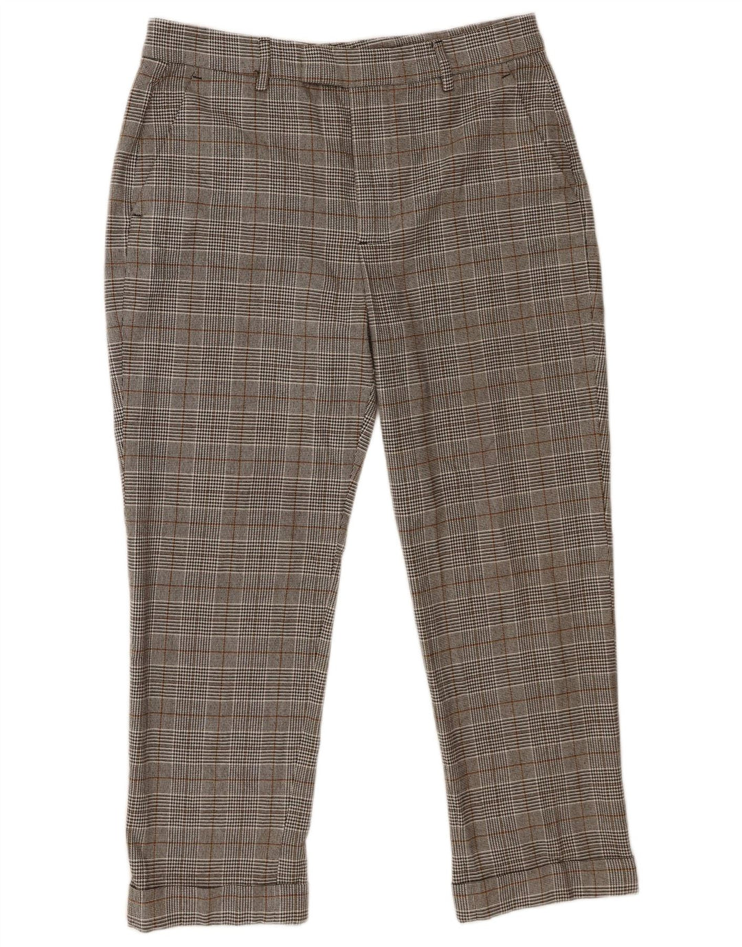Pantaloni corti slim da donna Zara EU 40 medi W30 L25 grigio pied de poule