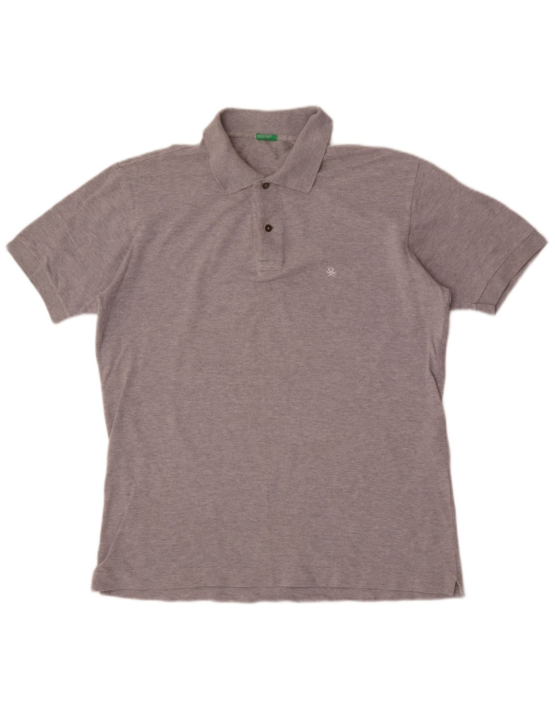 Polo Benetton da uomo grande grigia screziata