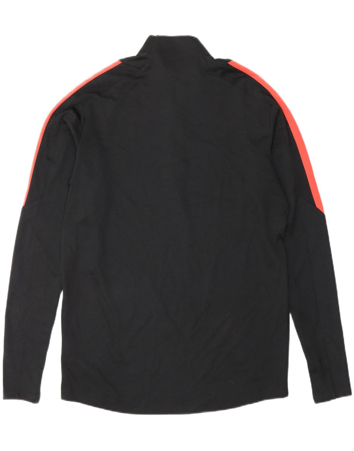 Nike - Maglia da tuta pullover con zip e collo da uomo, media, nera, poliestere, sportiva