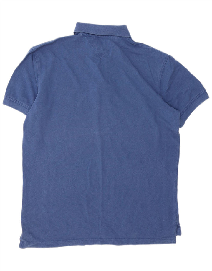 Polo da uomo Tommy Hilfiger grande in cotone blu