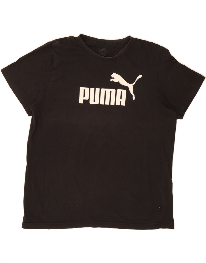 PUMA Mens Graphic T-Shirt Top XL Black Cotton Vintage Puma and Second-Hand Puma from Messina Hembry 
