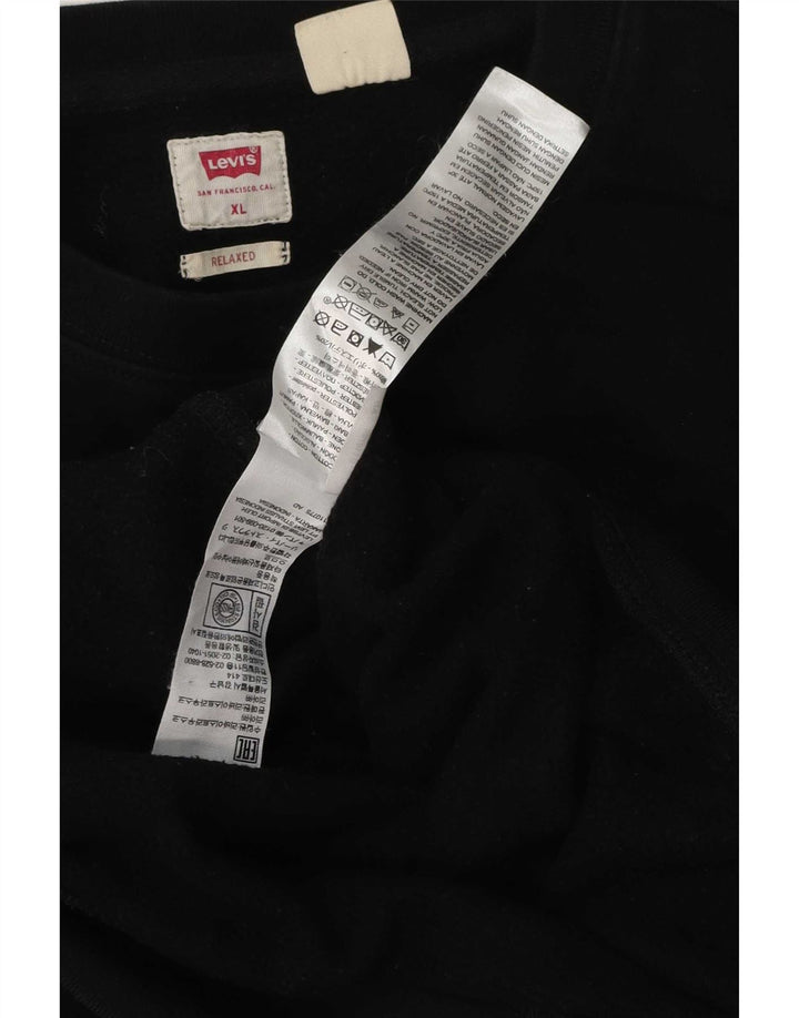 Levi's Felpa con grafica rilassata da uomo XL in cotone nero