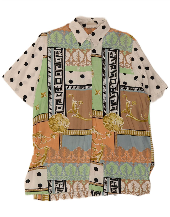 Camicetta camicia vintage da donna EU 40 Patchwork multicolore medio