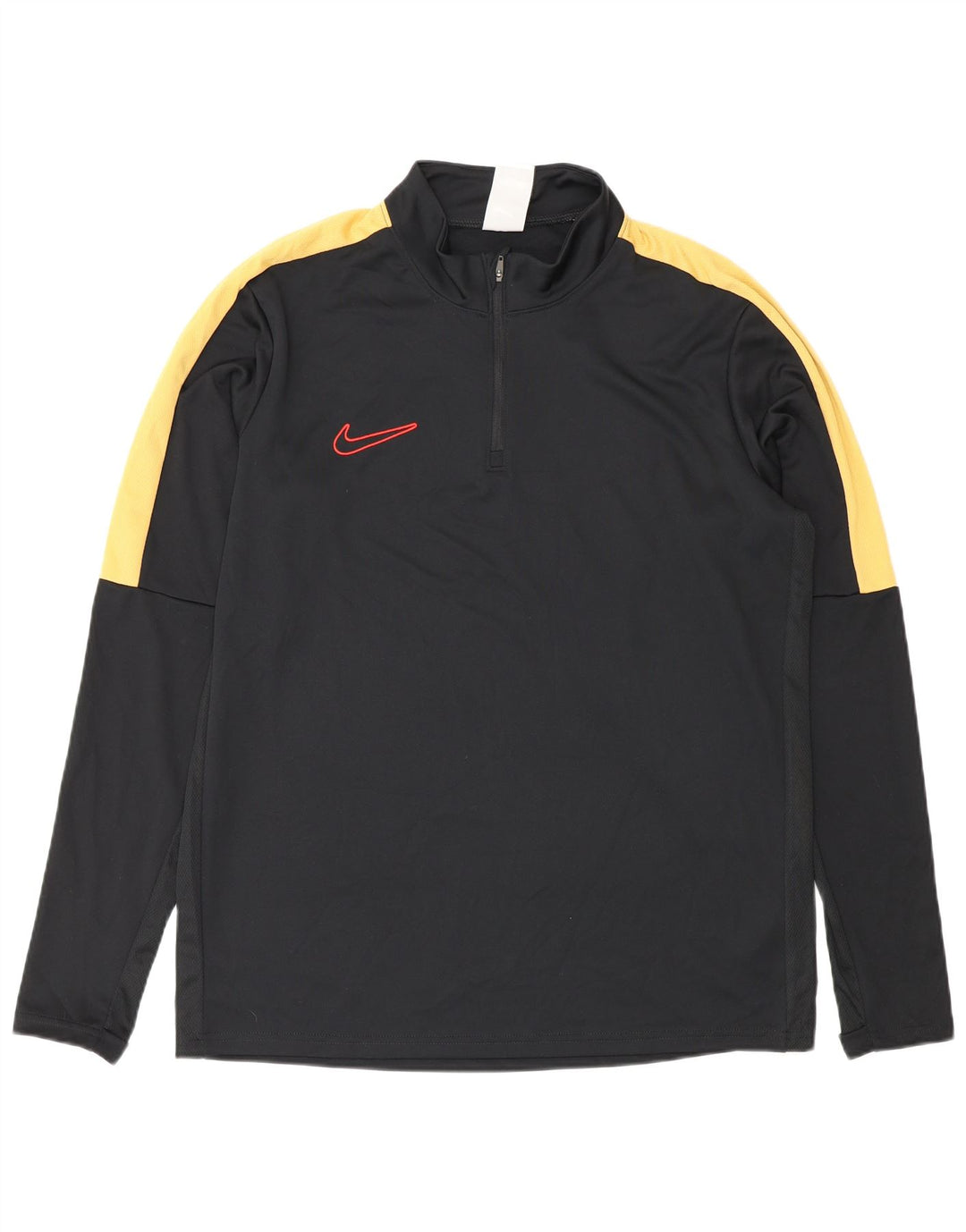 Nike Dri Fit Zip Neck Pullover Tuta da Uomo Top Large Nero Colourblock