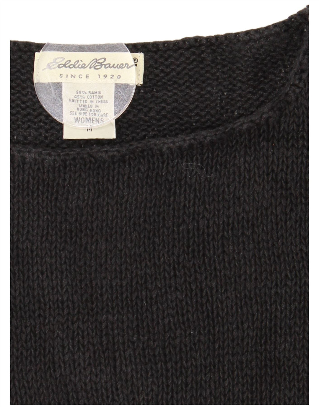 Eddie Bauer maglione da donna con scollo a barca corto UK 12 medio nero