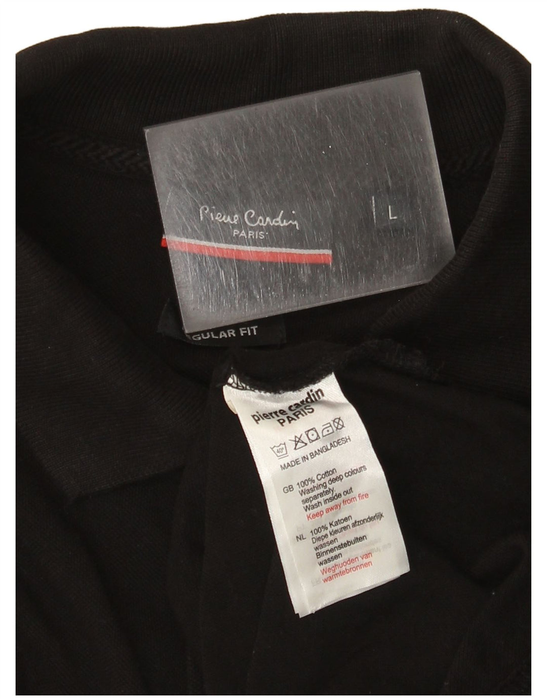 Polo da uomo vestibilità regolare Pierre Cardin grande cotone nero