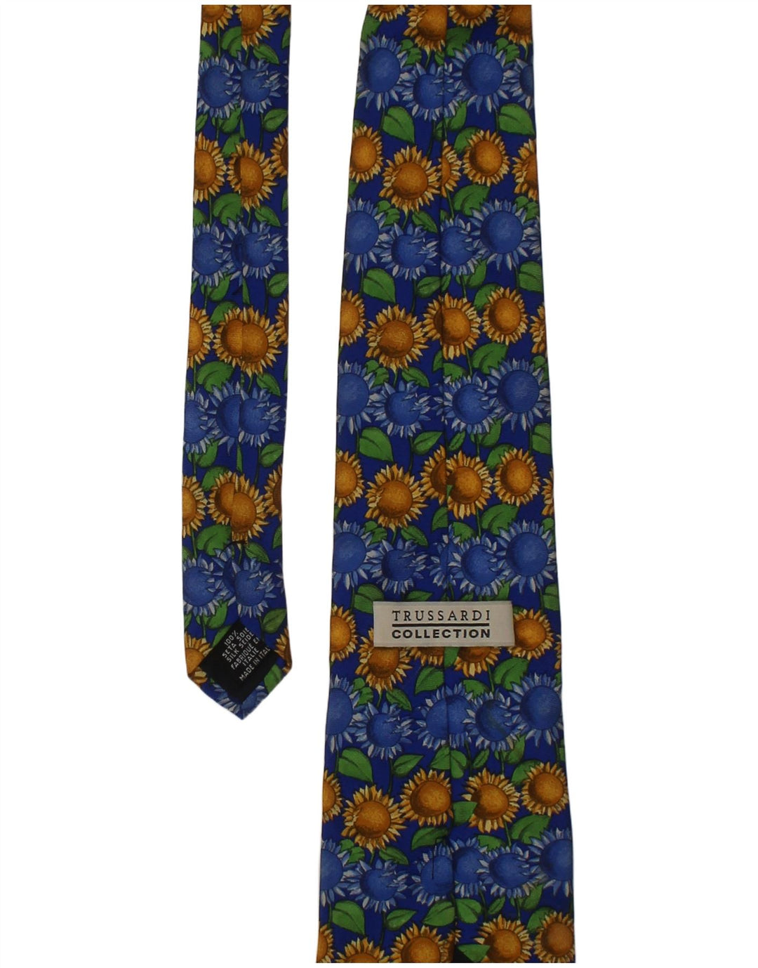 Cravatta Trussardi Uomo Grafica Taglia Unica Seta Floreale Blu