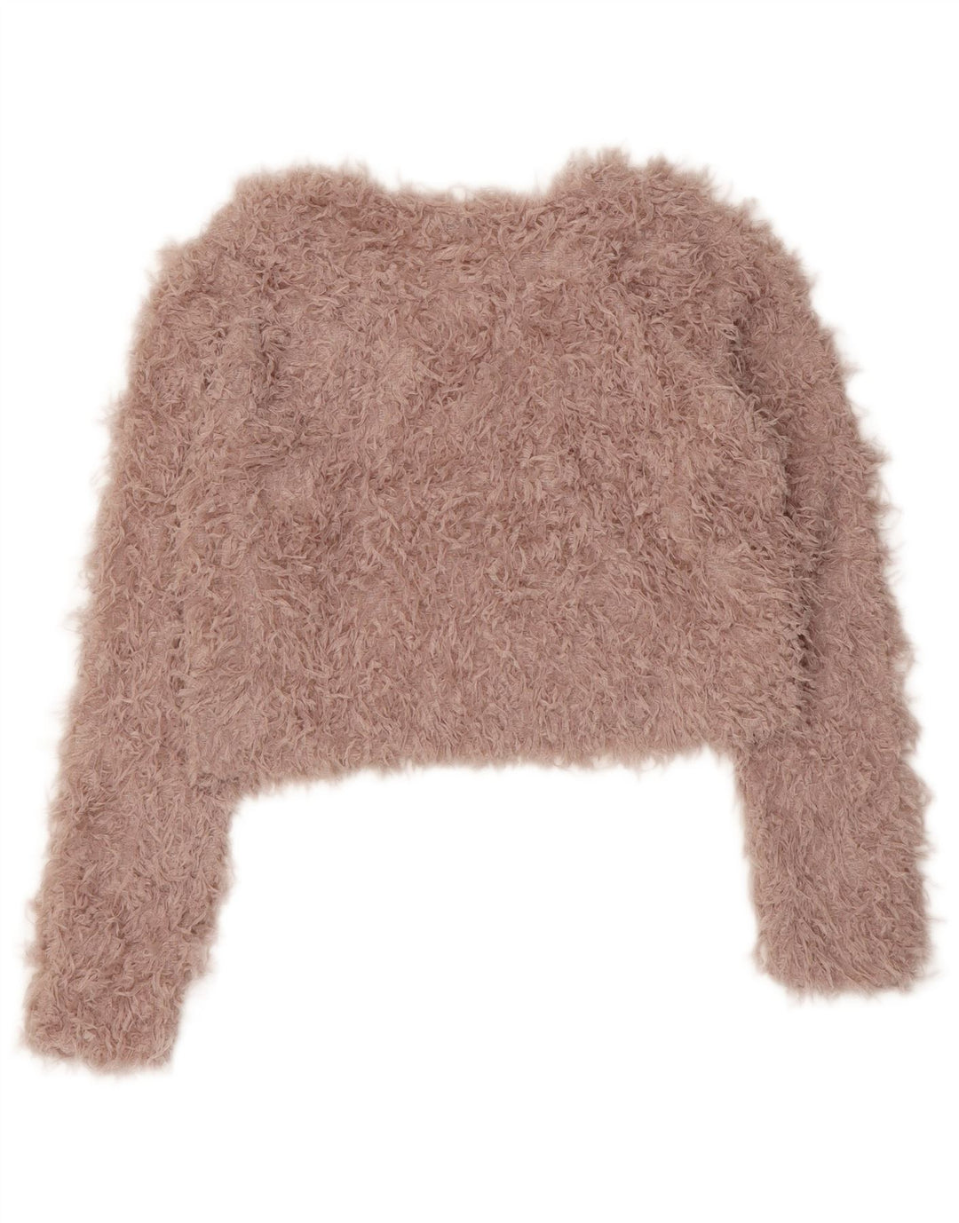 Maglione corto con scollo a barca da donna Zara UK 12 Poliestere rosa medio