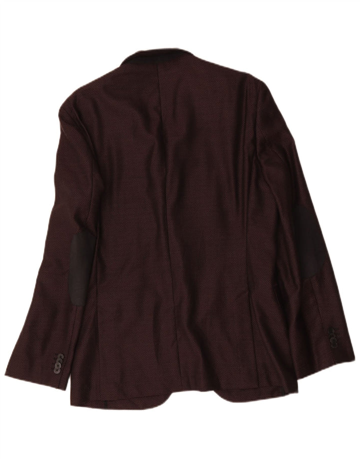 Giacca blazer da uomo a 2 bottoni Hugo Boss EU 48 lana bordeaux media