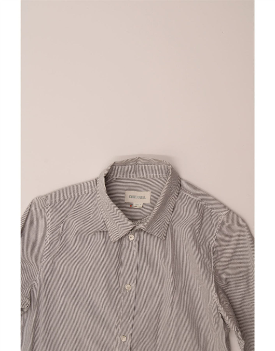 DIESEL Boys Shirt 11-12 Years Large Grey Pinstripe Cotton Vintage Diesel and Second-Hand Diesel from Messina Hembry 