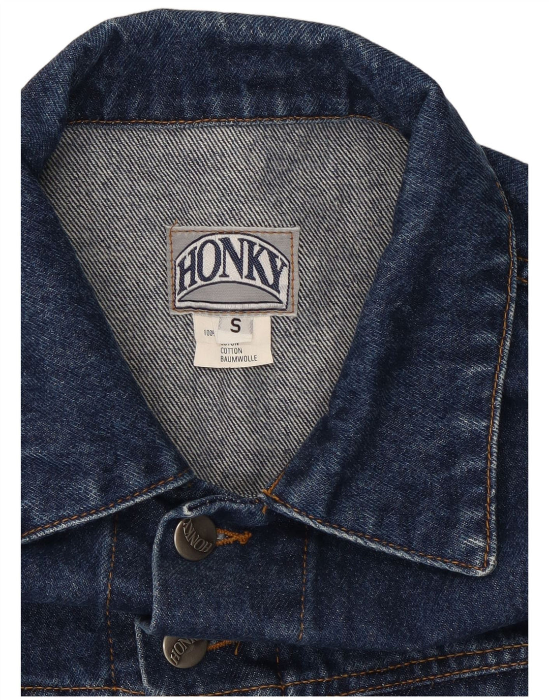 Giacca di jeans vintage da uomo UK 36 piccolo cotone blu