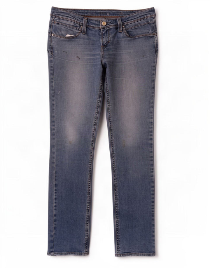 Jeans dritti a vita bassa da donna Levi's W32 L32 cotone blu