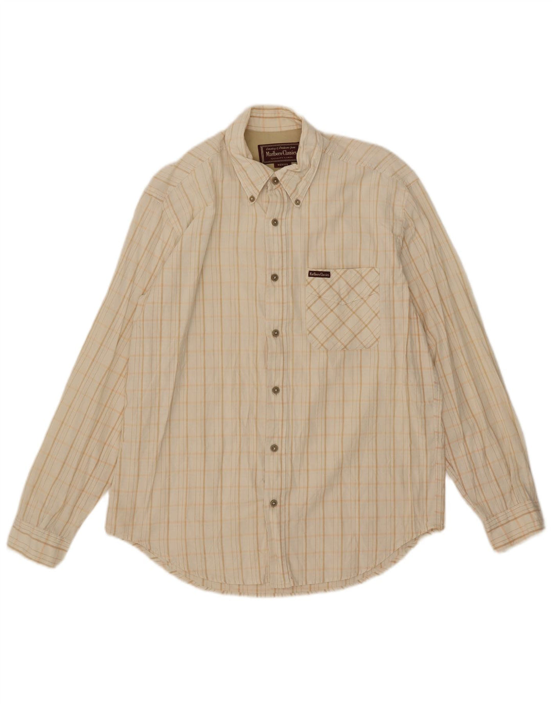 Camicia da uomo Marlboro Classics a quadri beige medio