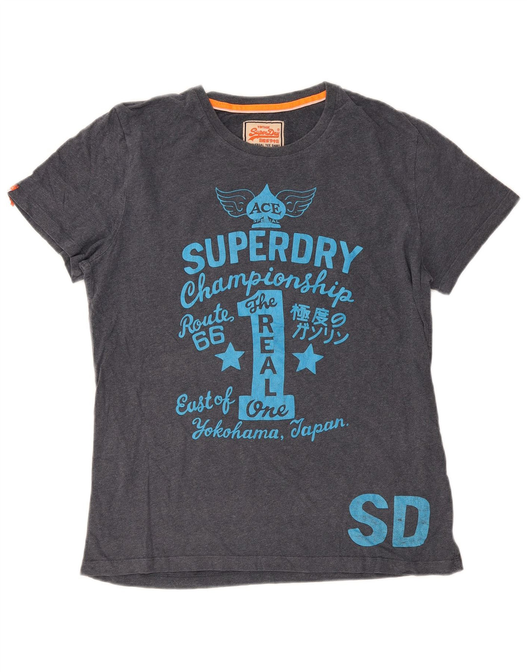 T-shirt grafica da uomo Superdry Top XL in cotone grigio
