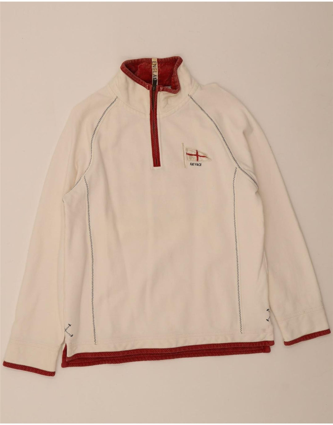 Felpa con zip grafica da uomo Fat Face, maglione, cotone bianco medio