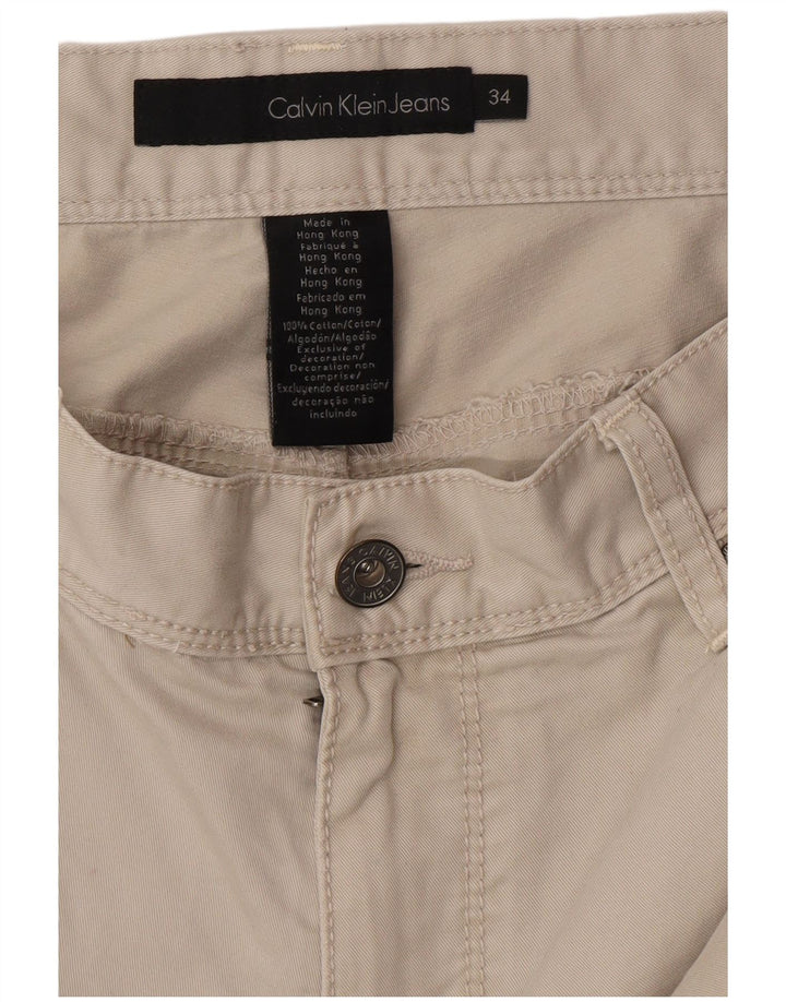 CALVIN KLEIN Pantaloni cargo dritti da uomo W34 L32 Cotone grigio