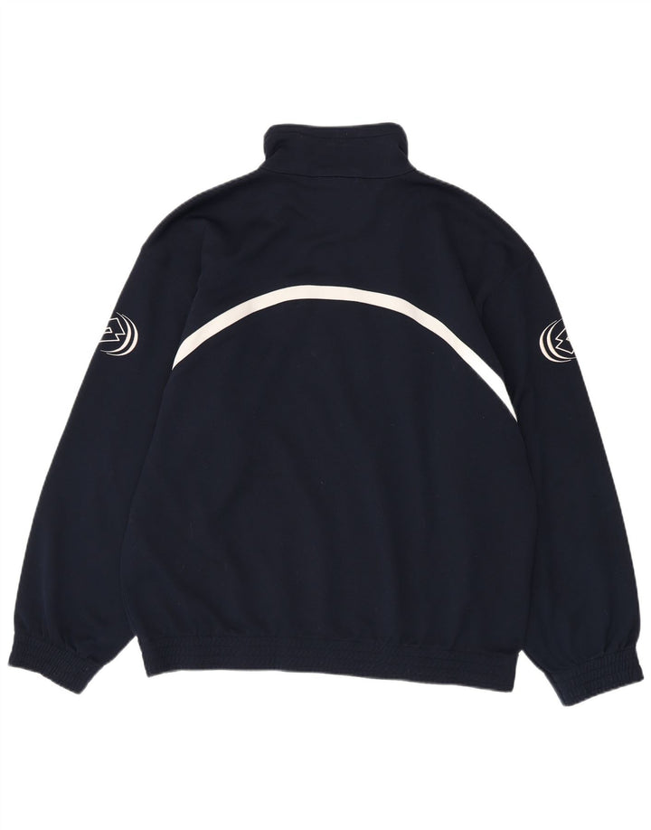 Felpa da uomo con collo con zip Lotto Maglione XL Blu navy in poliestere