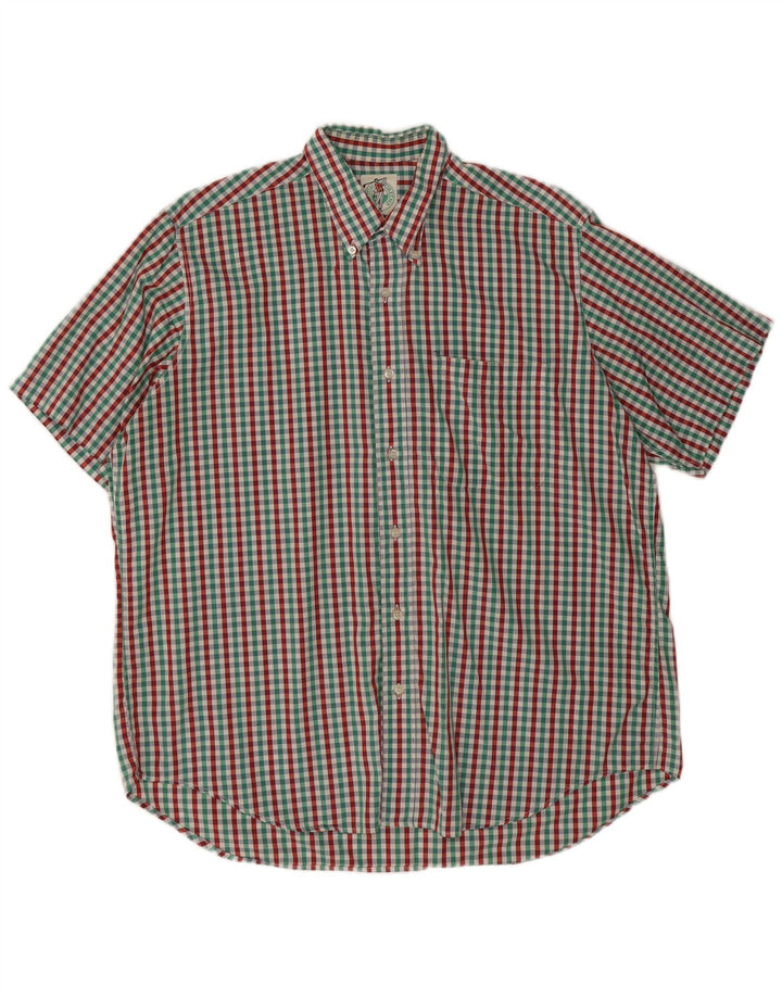 Camicia vintage da uomo a maniche corte XL multicolore a quadretti