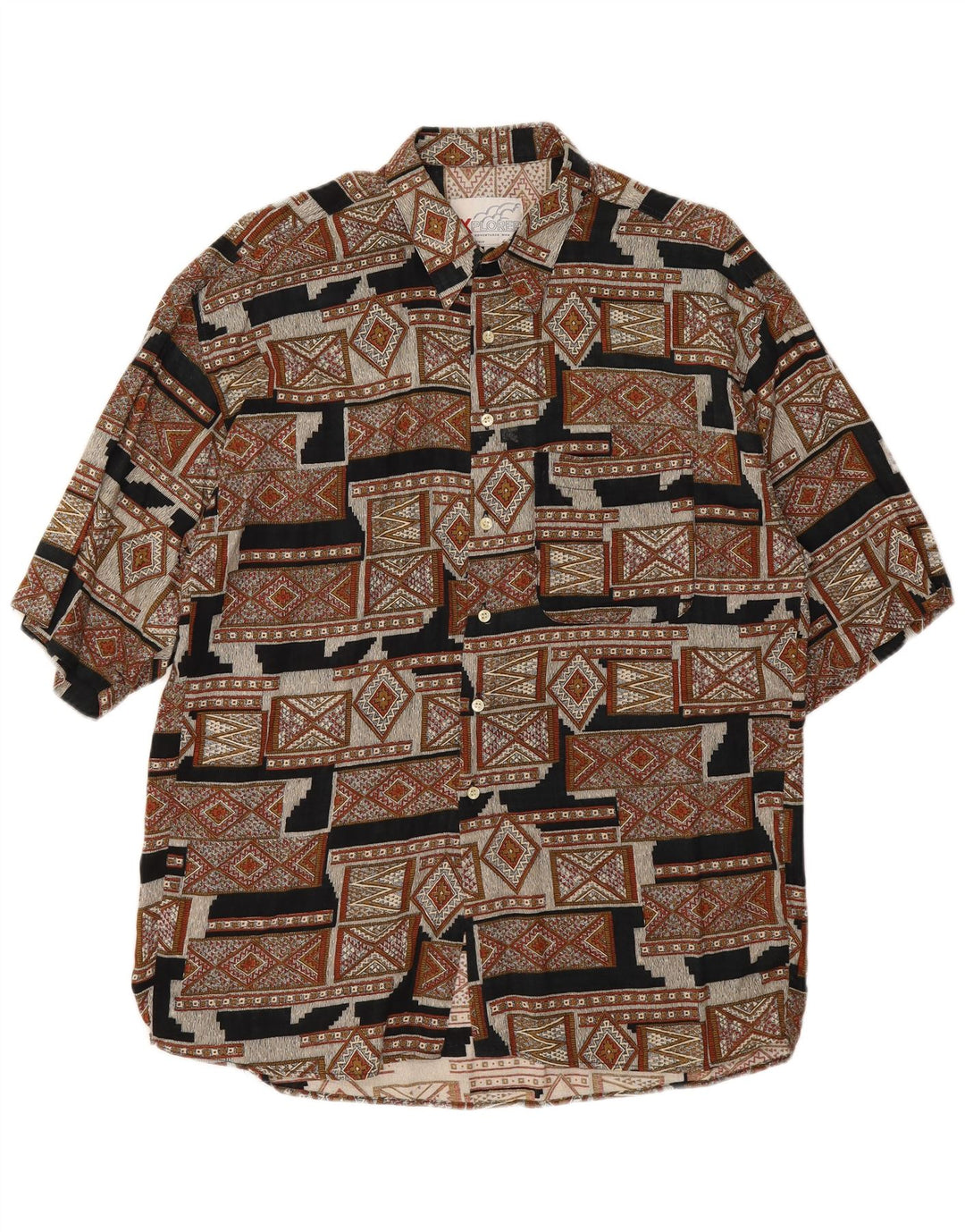 Camicia a maniche corte da uomo Explorer XL Marrone geometrica