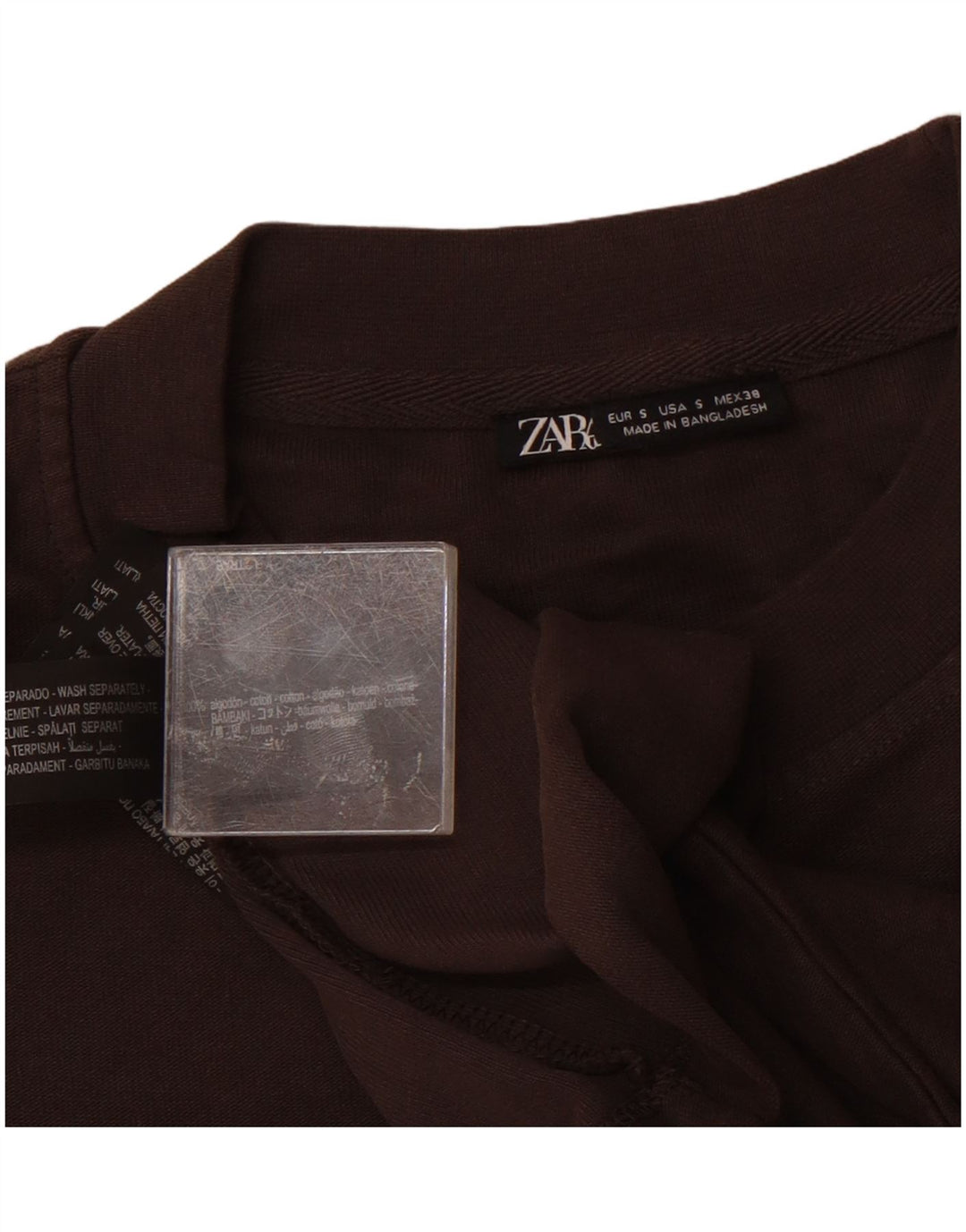 T-shirt Zara da uomo Top Small in cotone grigio