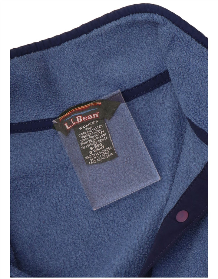 L.L.Bean maglione da donna in pile oversize con collo a bottoni UK 10 piccolo blu
