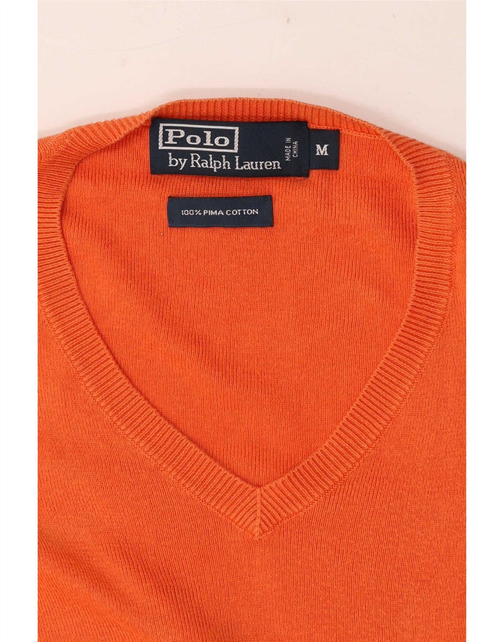 Polo Ralph Lauren Maglione da uomo con scollo a V in cotone arancione medio