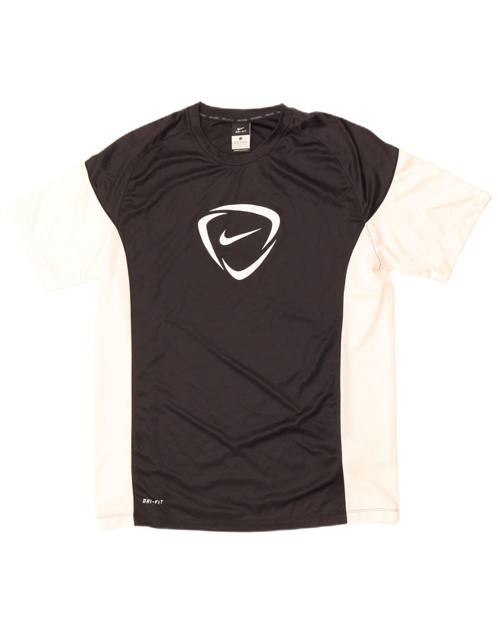 Nike - Maglietta grafica da uomo Dri Fit, grande, in poliestere color block nero