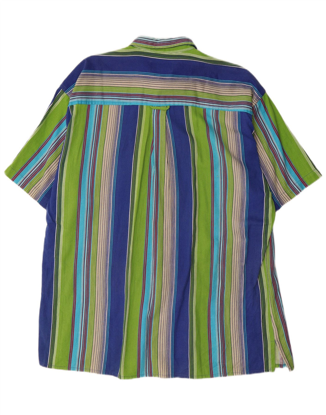 Camicia a maniche corte da uomo VINTAGE grande in cotone a righe multicolori