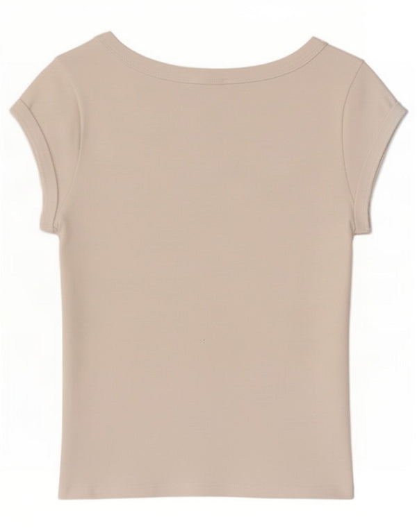 T-shirt corta da donna Zara UK 14 grande bianca