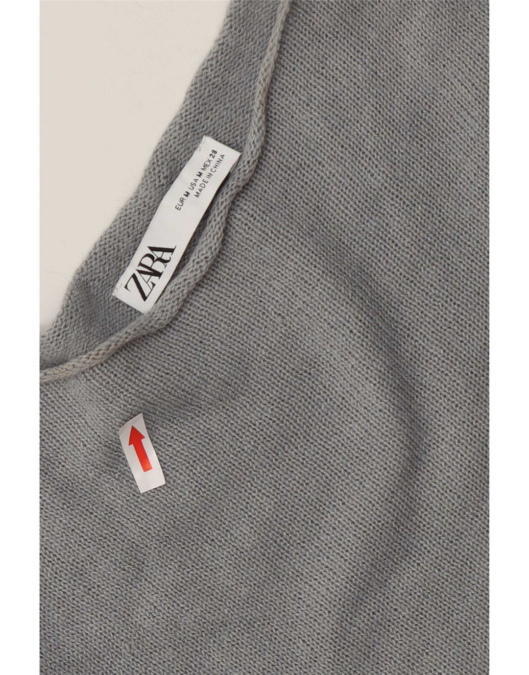 Maglione maglione oversize con scollo a barca da donna Zara UK 14 Cotone grigio medio