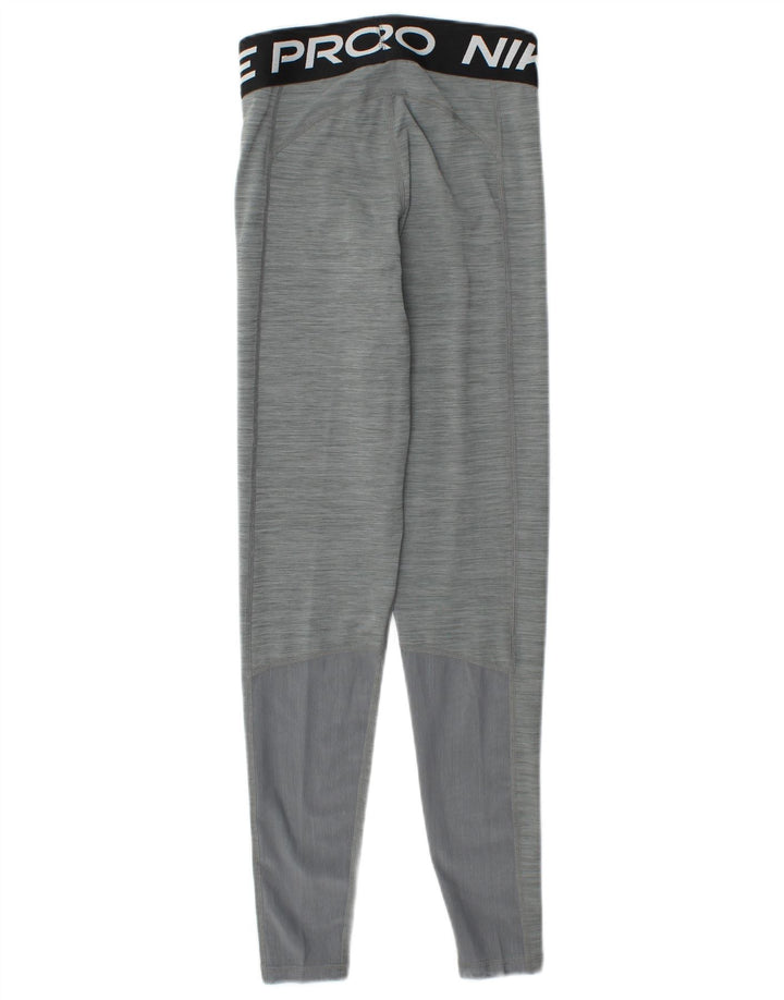 Leggings grafici NIKE da donna Dri Fit UK 4 XS poliestere screziato grigio