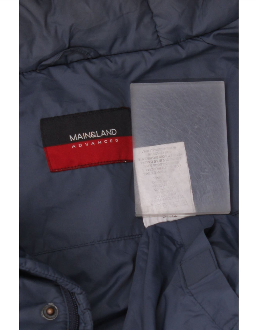 Cappotto imbottito con cappuccio vestibilità ampia da uomo VINTAGE UK 36 piccolo nylon blu