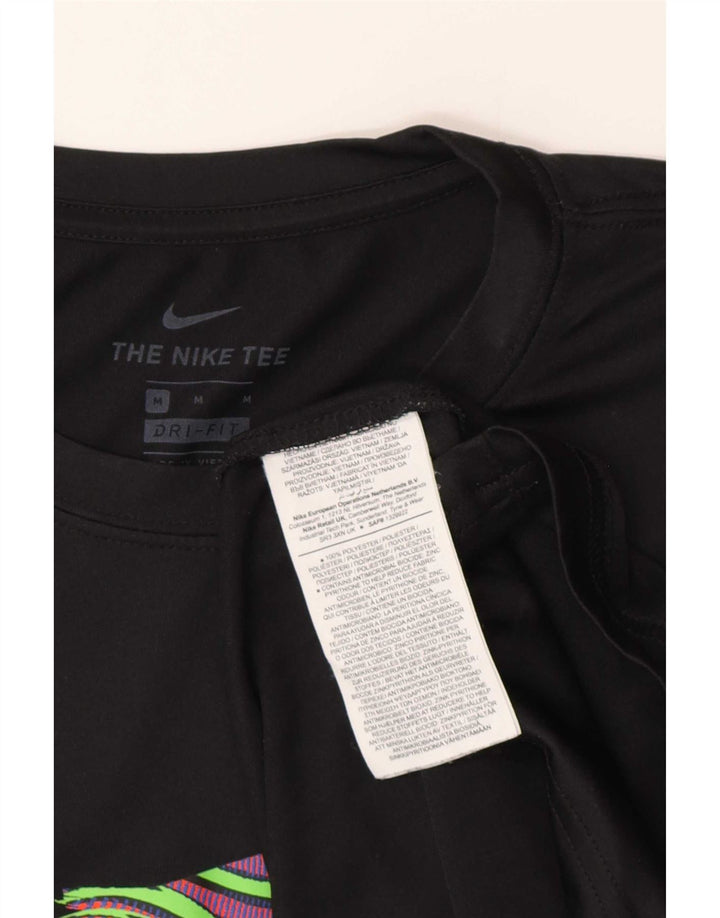 T-shirt grafica Nike Dri Fit da uomo, media, nera, poliestere, sportiva