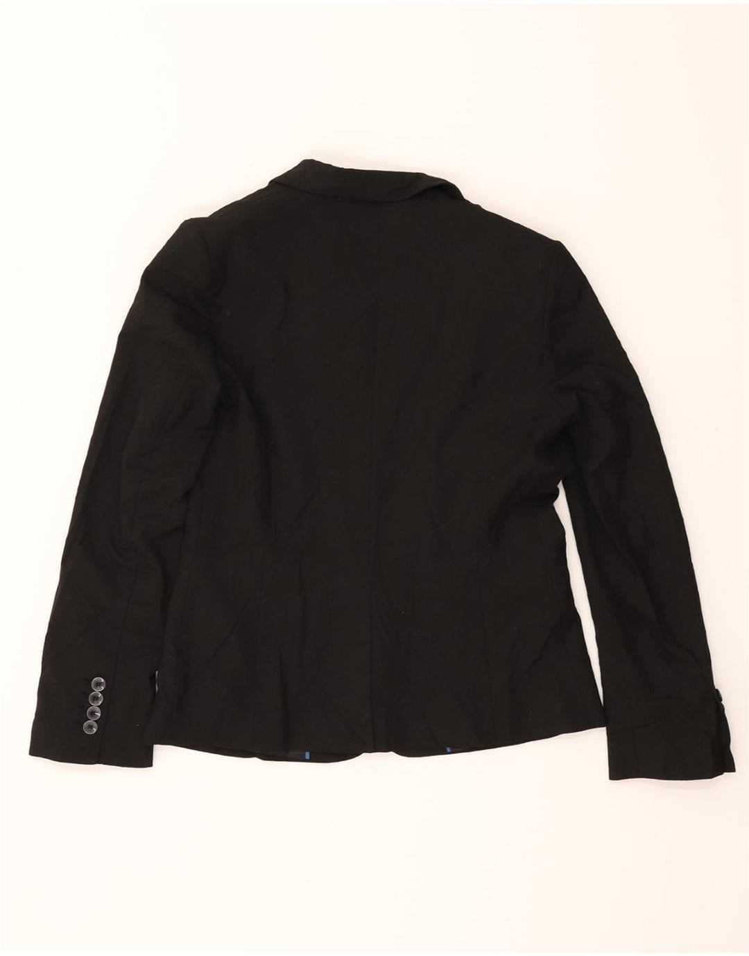 BENETTON Womens 2 Button Blazer Jacket UK 10 Small Black Polyester Vintage Benetton and Second-Hand Benetton from Messina Hembry 
