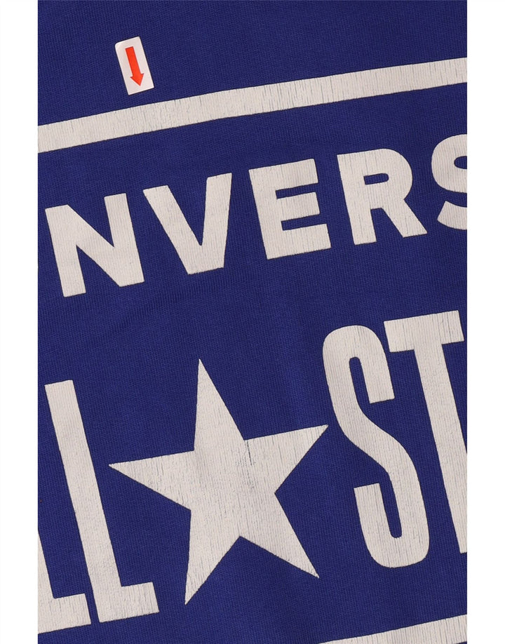 CONVERSE Felpa con cappuccio grafica da uomo grande in cotone blu