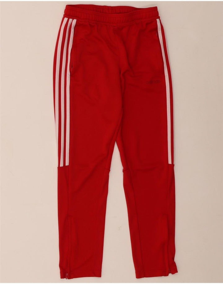 Pantaloni della tuta Adidas Climalite da ragazzo 11-12 anni in poliestere rosso