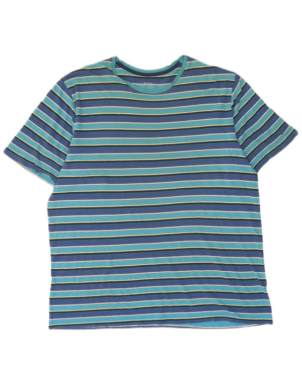 T-shirt da uomo Marks & Spencer Top a righe blu medio
