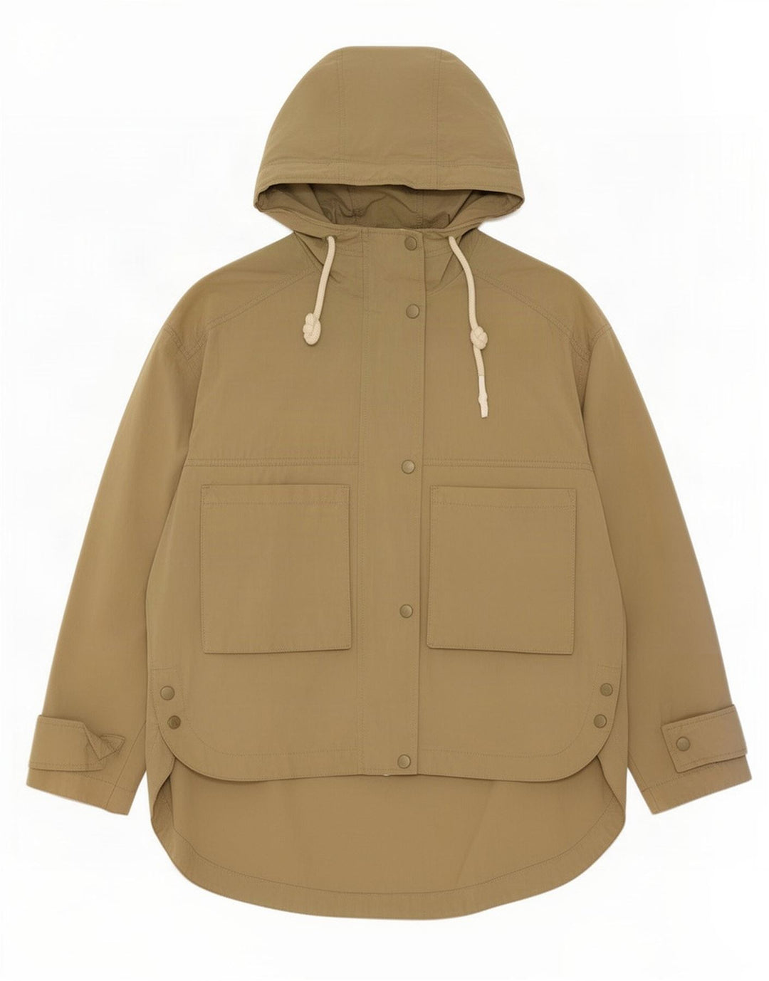 Giacca utilitaria oversize con cappuccio da donna Zara UK 14 cotone kaki medio